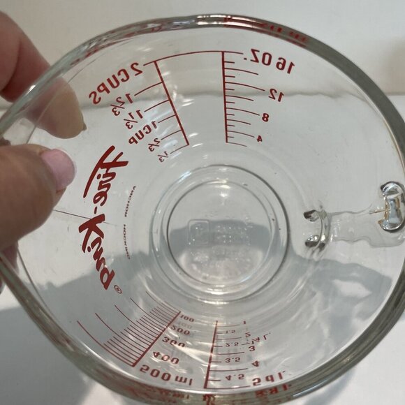 Vintage Anchor Hocking FIRE KING Glass 2 Cup Measuring 16 oz D Handle #498 USA - Picture 5 of 9